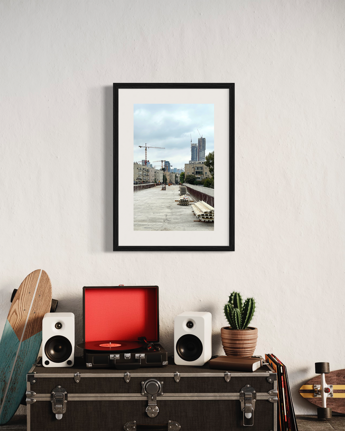 TLV Streets 011 - Urban Photography Print from 'Cranes over the City' by DeJerb