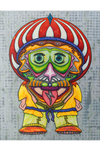Next Gen Einstein - Vibrant Pop-Surrealist Mixed Media Fine Art Print by DeJerb