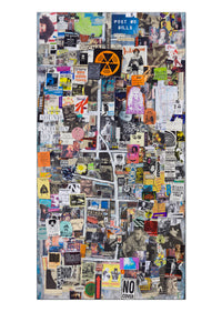 NYC 90s Nightlife Map - Archival Urban Collage Print by DeJerb