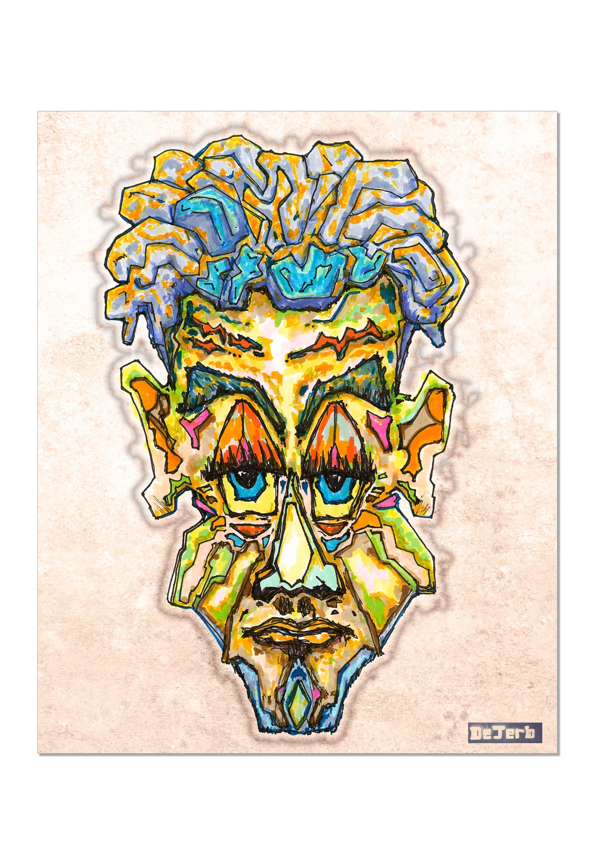 Wasted Joker - Pop Surrealist Mixed Media Print by DeJerb
