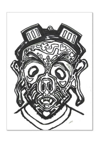 The Aviator - Contemporary Surrealist Freehand Pen Drawing Print by DeJerb