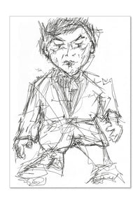 The Kidd - Contemporary expressionist Freehand Pen Drawing Print by DeJerb