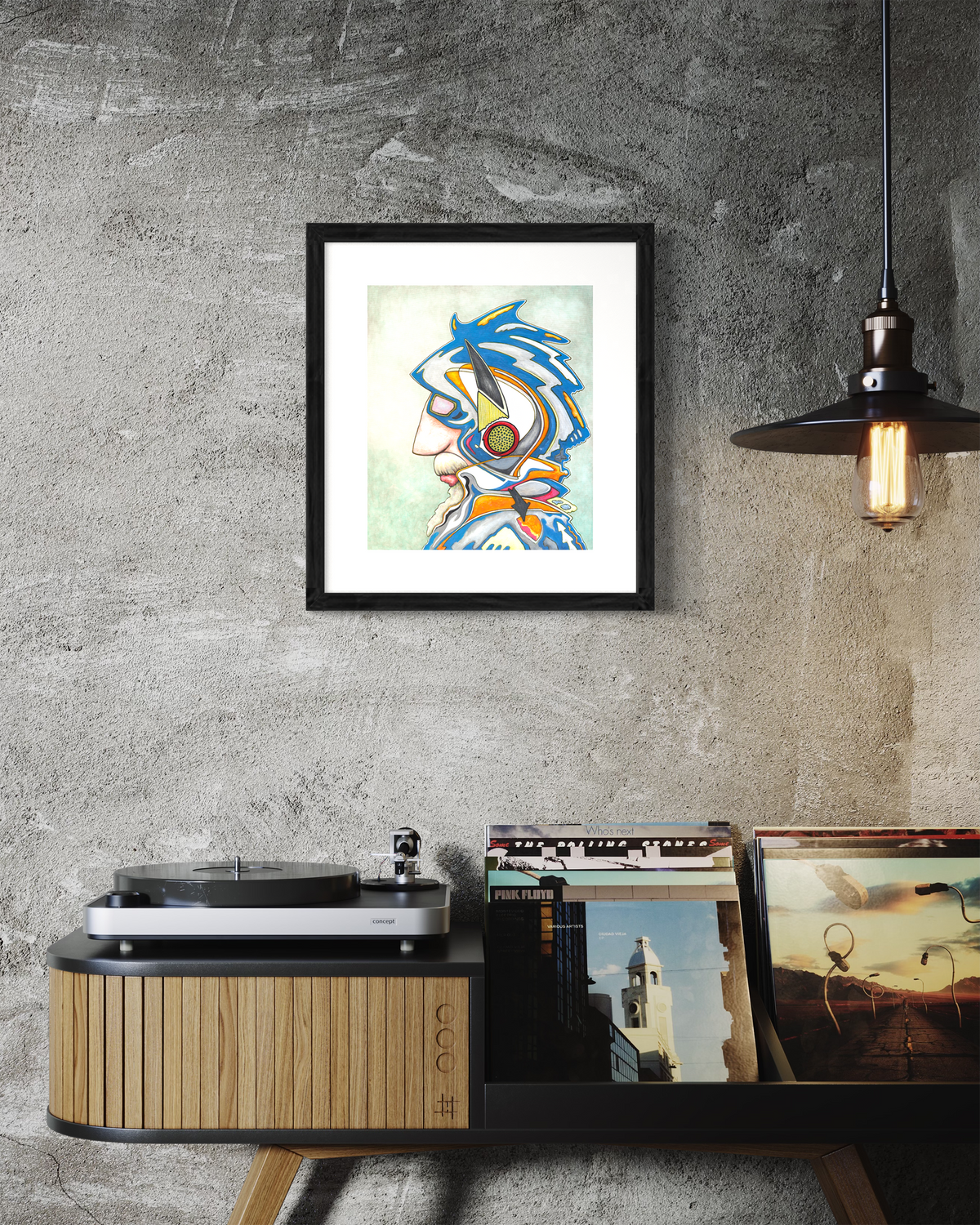 Don Quixote -  Retro-Futurist Mixed Media Fine Art Print by DeJerb