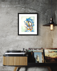 Don Quixote -  Retro-Futurist Mixed Media Fine Art Print by DeJerb