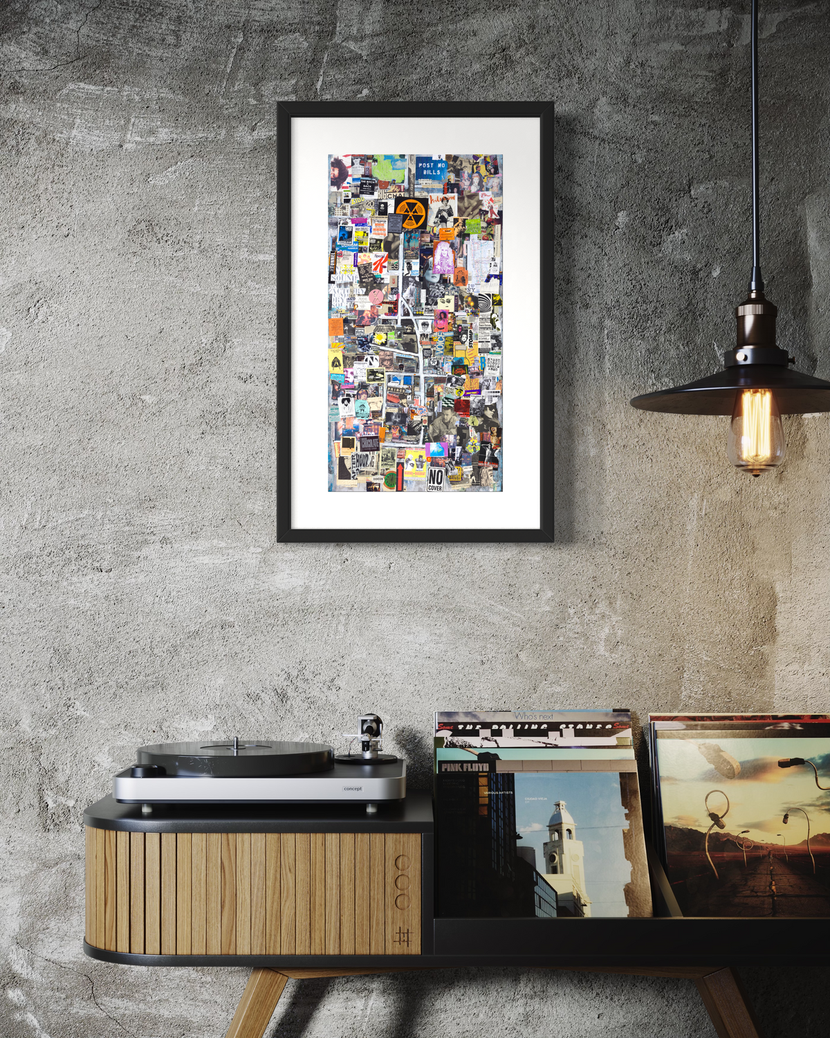 NYC 90s Nightlife Map - Archival Urban Collage Print by DeJerb