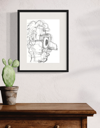 Epiphany - Contemporary expressionist Freehand Pen Drawing Print by DeJerb