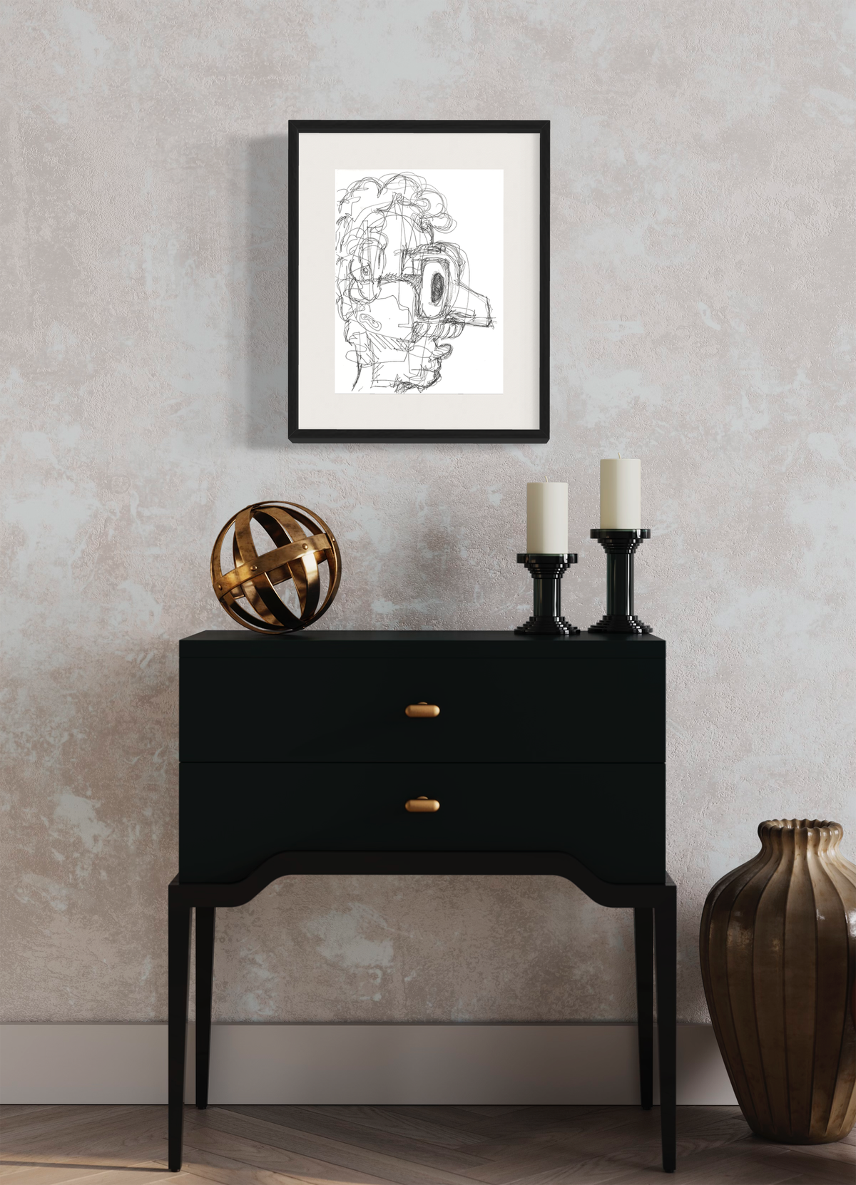 Epiphany - Contemporary expressionist Freehand Pen Drawing Print by DeJerb