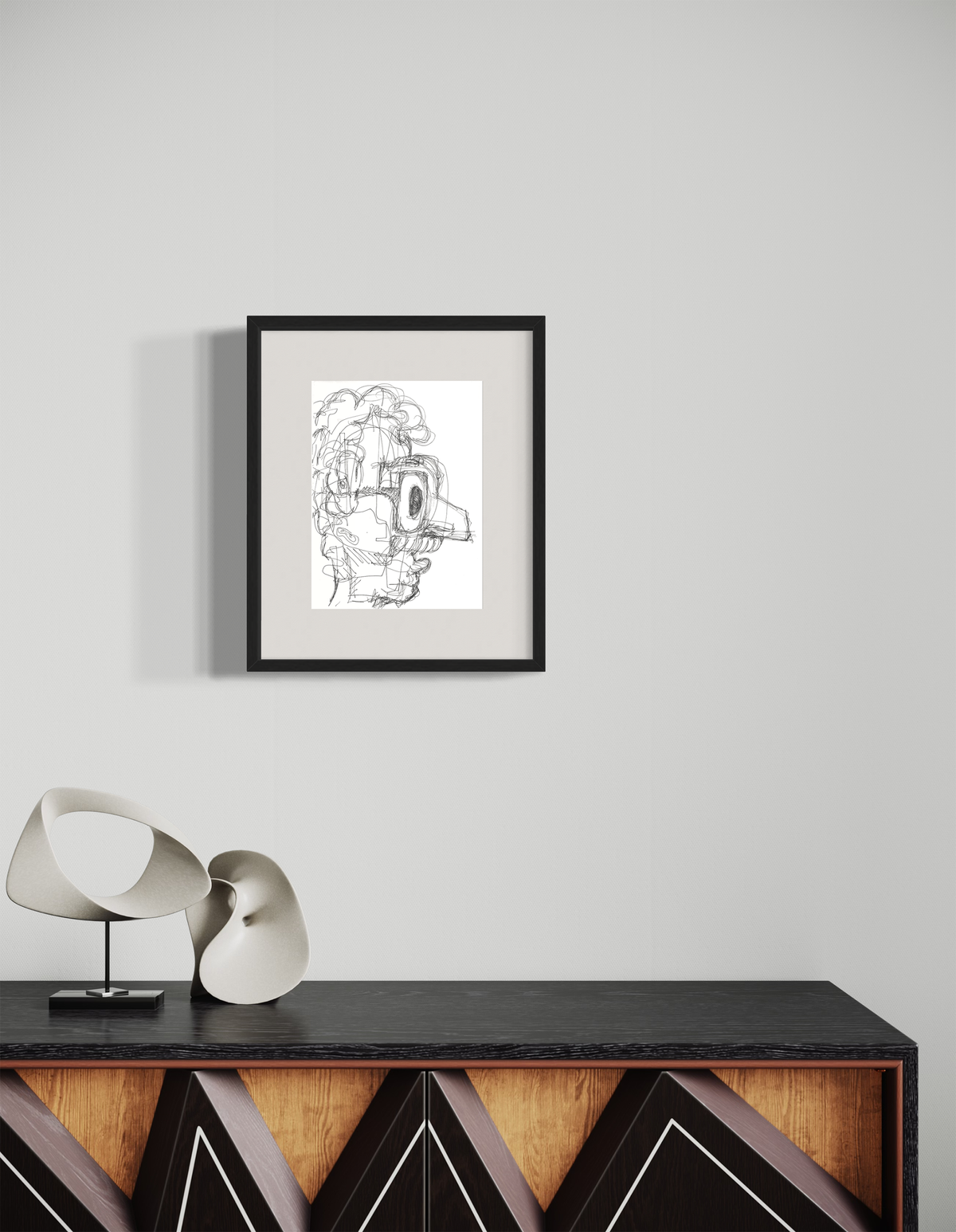 Epiphany - Contemporary expressionist Freehand Pen Drawing Print by DeJerb