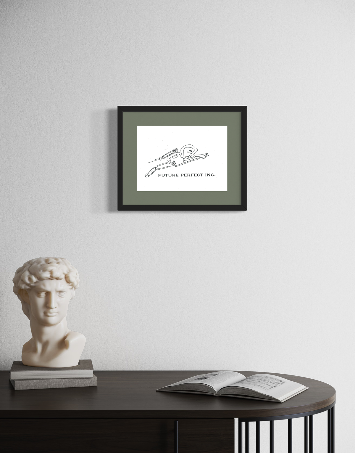 Future Perfect - Contemporary Minimalistic Freehand Pen Drawing Print by DeJerb