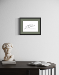 Future Perfect - Contemporary Minimalistic Freehand Pen Drawing Print by DeJerb