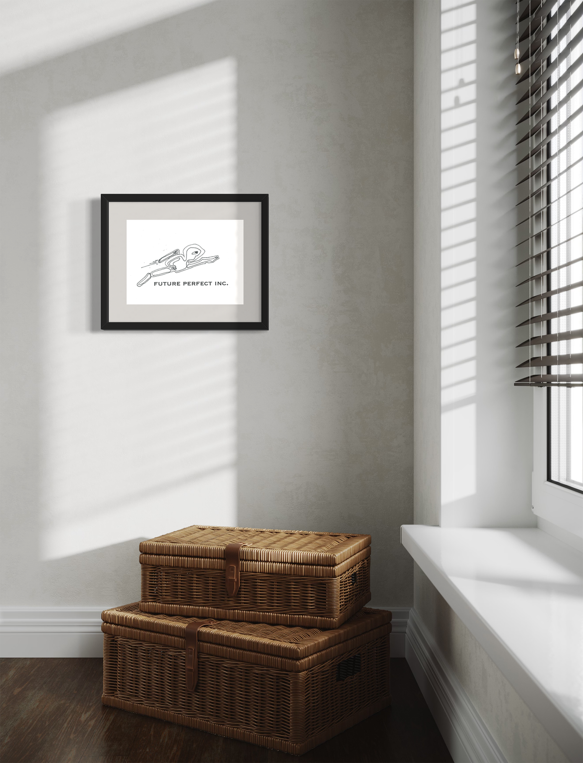 Future Perfect - Contemporary Minimalistic Freehand Pen Drawing Print by DeJerb