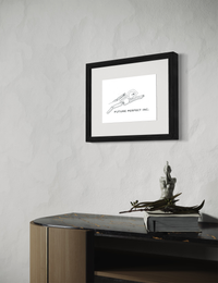 Future Perfect - Contemporary Minimalistic Freehand Pen Drawing Print by DeJerb