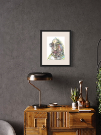 The Prophet - Contemporary expressionist Pen & Marker Drawing Print by DeJerb