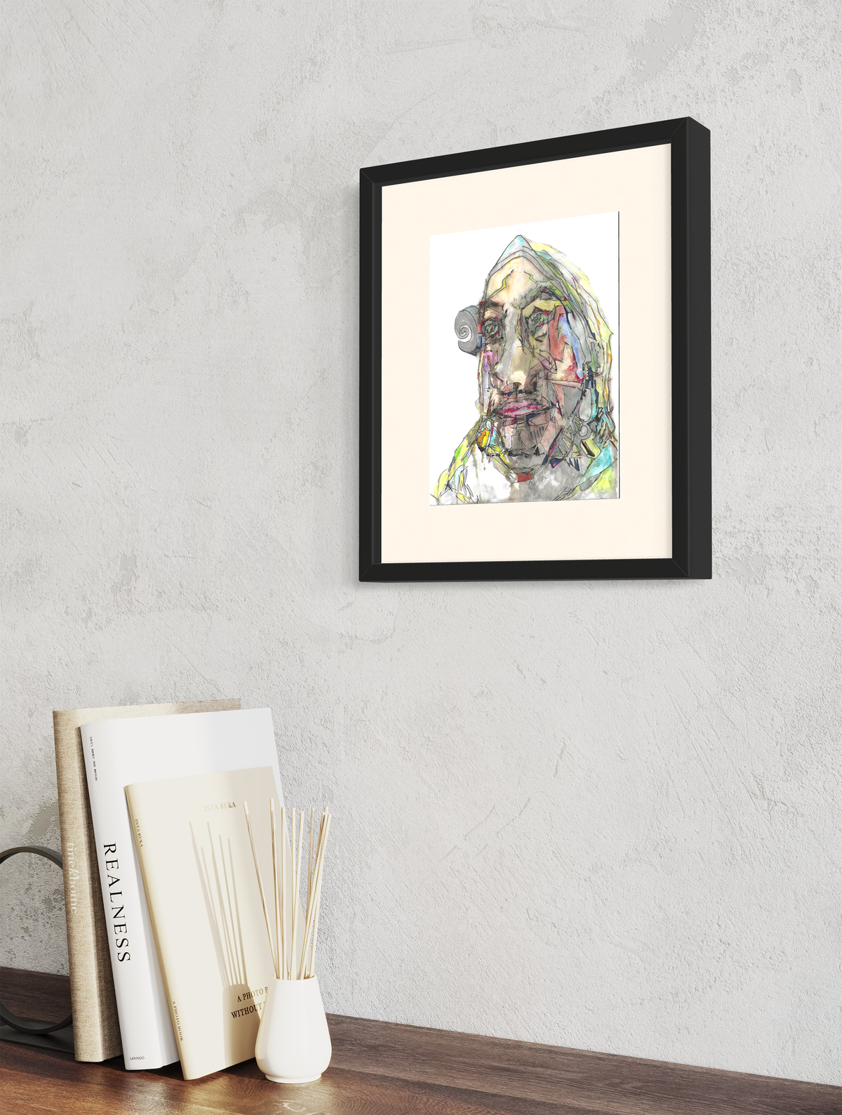 The Prophet - Contemporary expressionist Pen & Marker Drawing Print by DeJerb