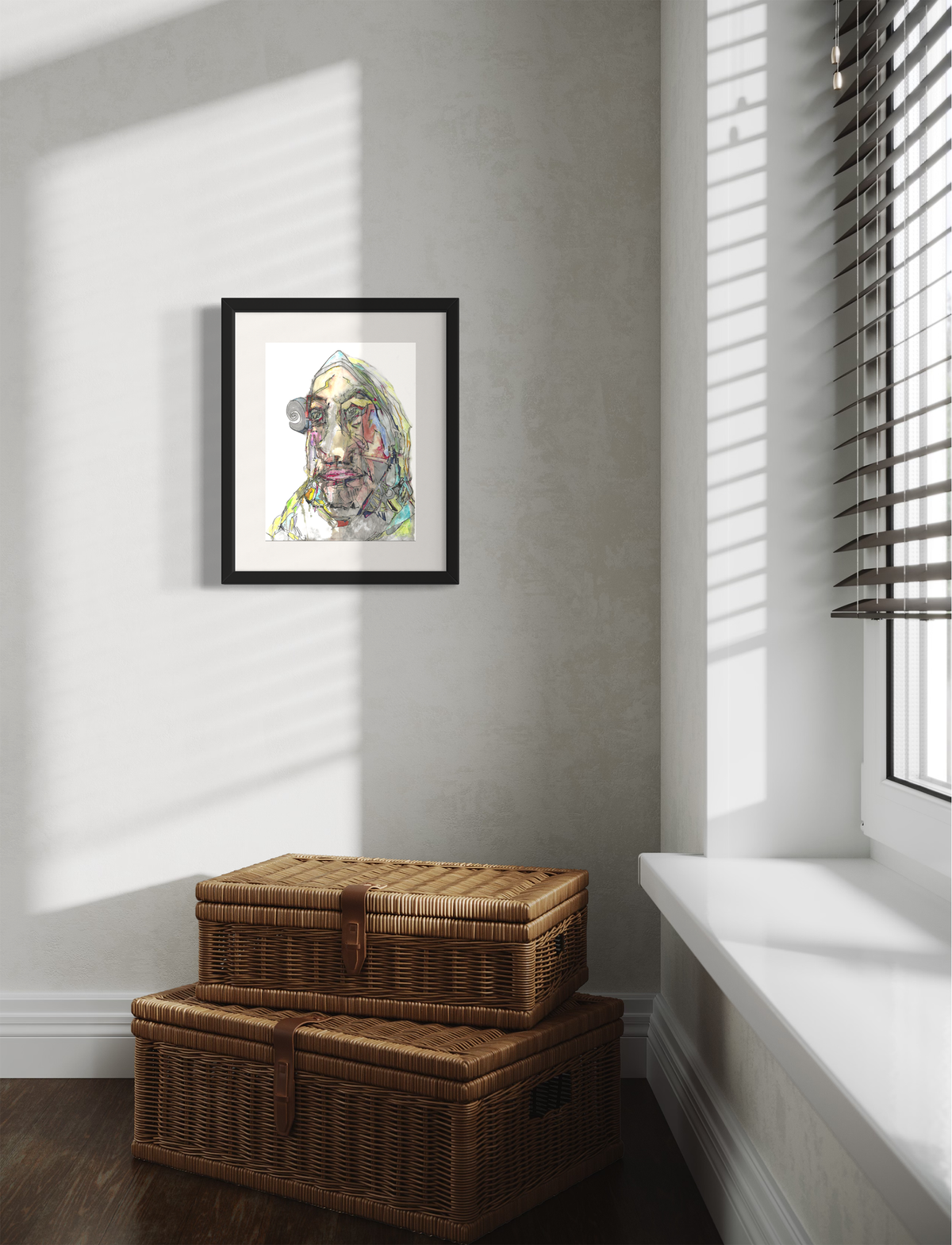 The Prophet - Contemporary expressionist Pen & Marker Drawing Print by DeJerb