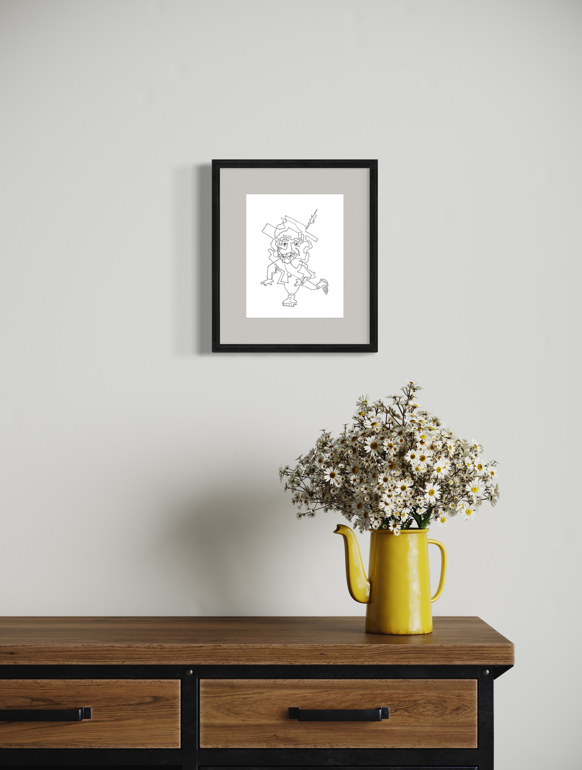 Relativity in Flow - Contemporary Surrealist Freehand Pen Drawing Print by DeJerb