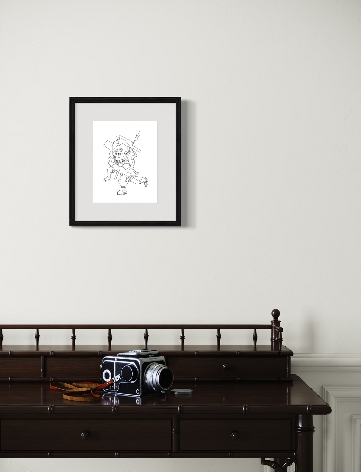 Relativity in Flow - Contemporary Surrealist Freehand Pen Drawing Print by DeJerb