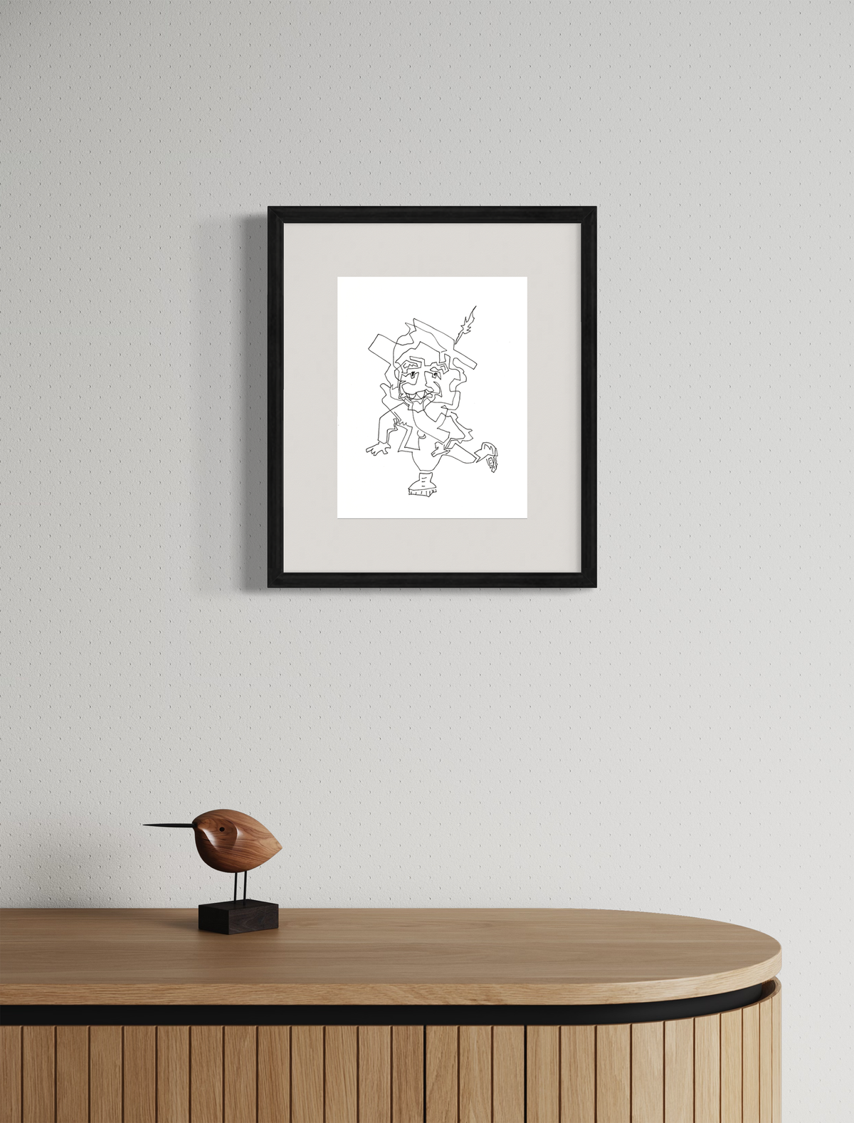 Relativity in Flow - Contemporary Surrealist Freehand Pen Drawing Print by DeJerb
