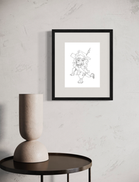 Relativity in Flow - Contemporary Surrealist Freehand Pen Drawing Print by DeJerb
