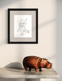 Relativity in Flow - Contemporary Surrealist Freehand Pen Drawing Print by DeJerb