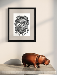 The Aviator - Contemporary Surrealist Freehand Pen Drawing Print by DeJerb
