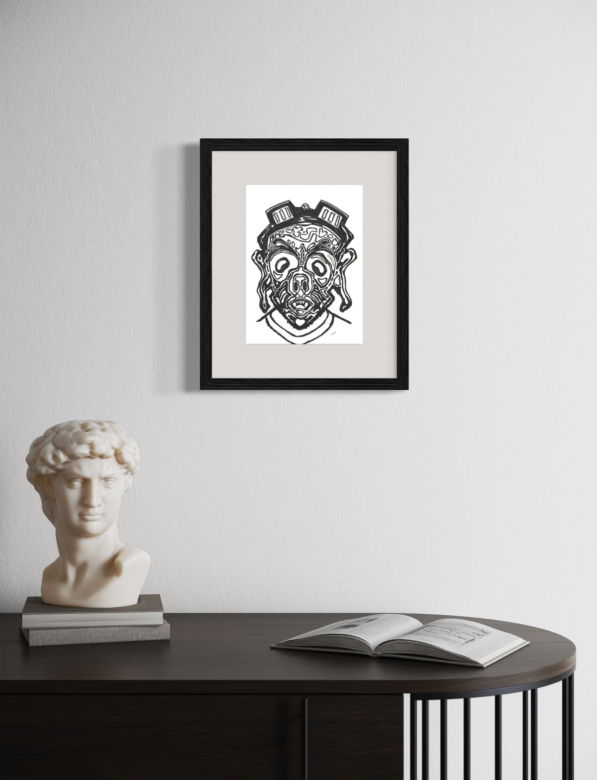 The Aviator - Contemporary Surrealist Freehand Pen Drawing Print by DeJerb