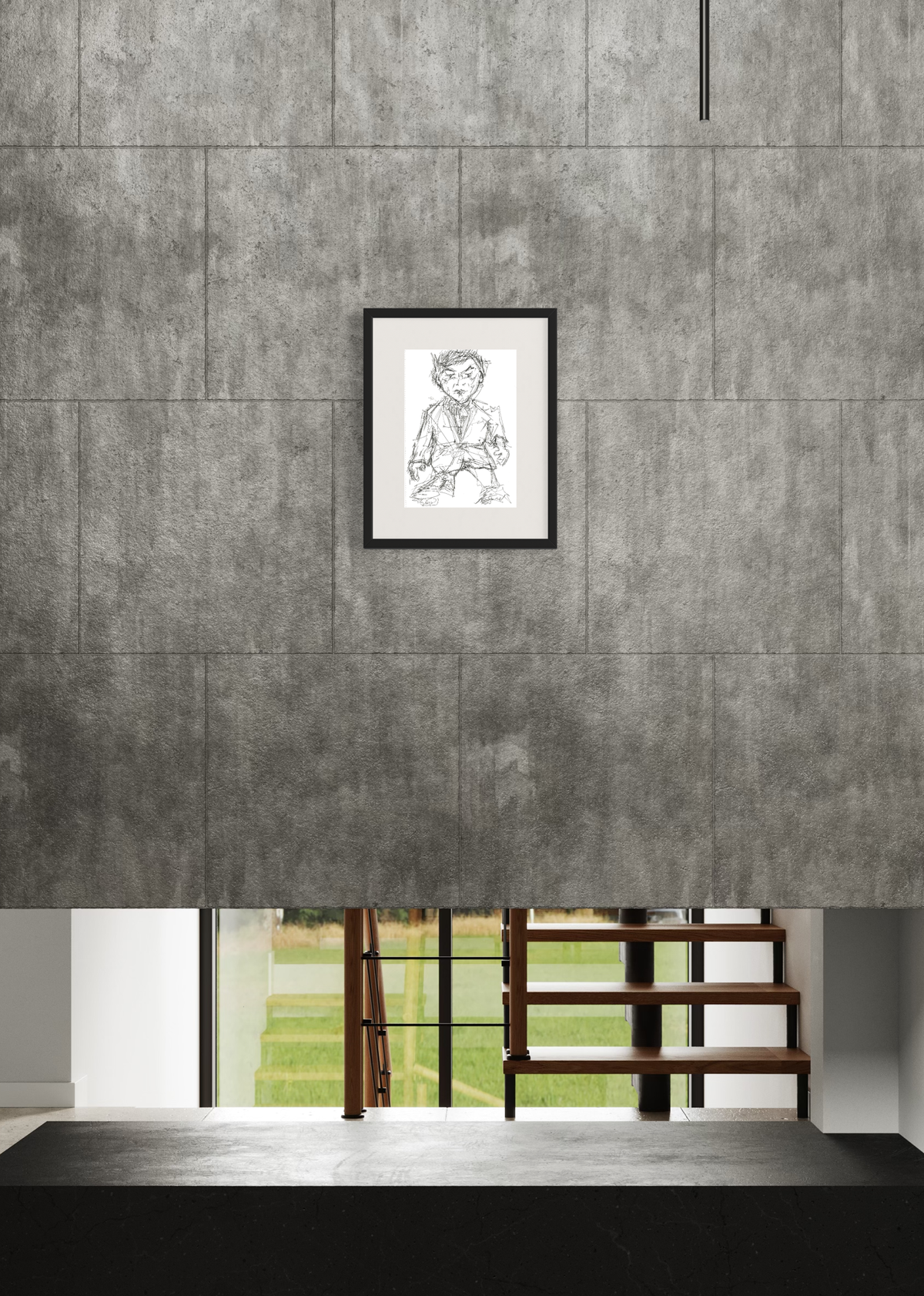 The Kidd - Contemporary expressionist Freehand Pen Drawing Print by DeJerb