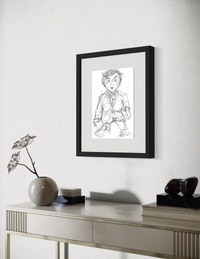 The Kidd - Contemporary expressionist Freehand Pen Drawing Print by DeJerb
