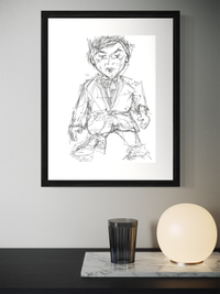 The Kidd - Contemporary expressionist Freehand Pen Drawing Print by DeJerb