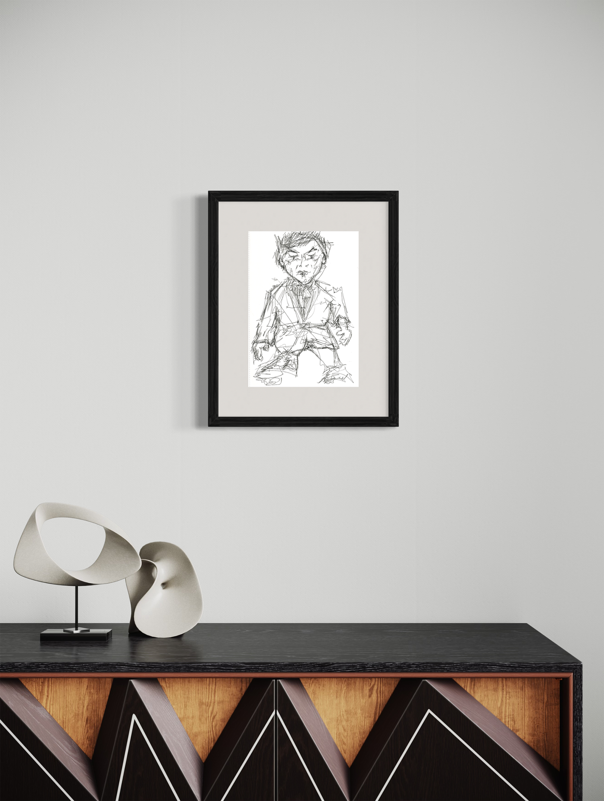 The Kidd - Contemporary expressionist Freehand Pen Drawing Print by DeJerb