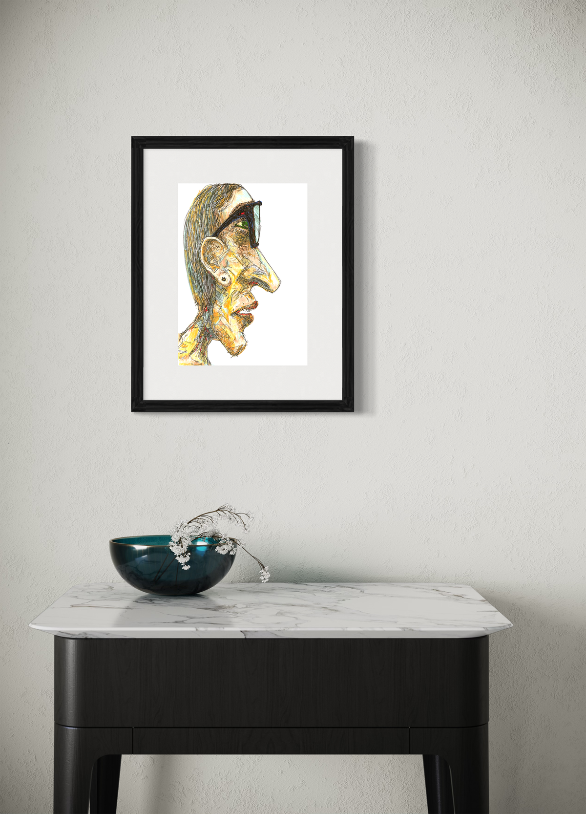 Urban Poet - Contemporary expressionist Pen & Marker Drawing Print by DeJerb