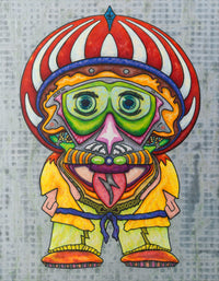 Next Gen Einstein - Vibrant Pop-Surrealist Mixed Media Fine Art Print by DeJerb