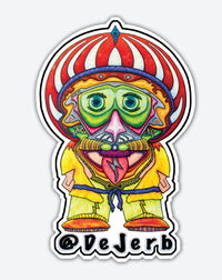 Colorful high quality vinyl sticker of the character fetured in the Einstein next generation painting 