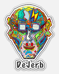 Colorful high quality vinyl sticker with starman character design by  artist 'DeJerb' 